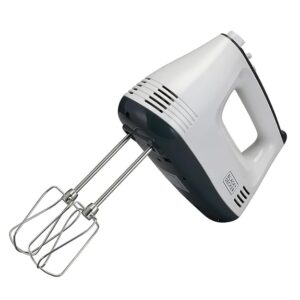 Black+Decker M350 300-Watt Hand Mixer | 5 Speed Turbo function | 2-year Warranty (White/Grey)