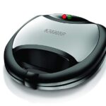 Black+Decker TS2080 Sandwich Maker  2 Years Warranty | 750 Watt | Electric, Toaster Sandwich Maker, Grill, 2-Slice Interchangeable Multi-Plate (Black)