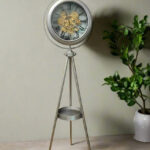 Luxury Vintage Tripod-Mounted Metal Clock