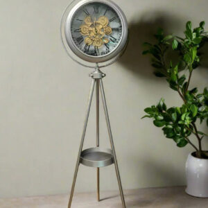 Luxury Vintage Tripod-Mounted Metal Clock