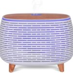 Diffuser,  Ultrasonic Humidifier with LED Lights, Silent Operation, Black (White)