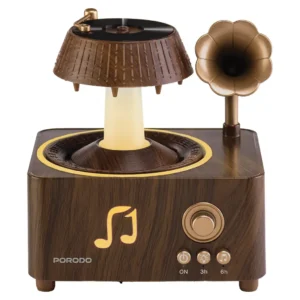 Porodo Lifestyle Concord Vintage Aroma Diffuser & Speaker with Colorful Lighting - Brown