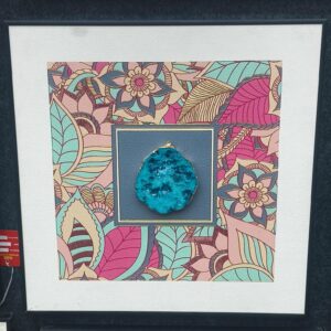 Turquoise Geode Stone 3D Wall Art Frame – Luxury Botanical Pattern Edition