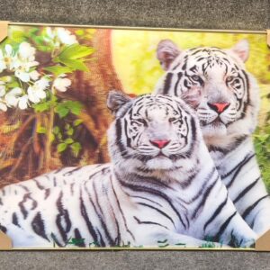 Majestic White Tiger Pair Wall Art – Premium Framed Print