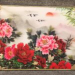 🌺 Elegant Oriental Floral Landscape Wall Art – Premium Framed Print