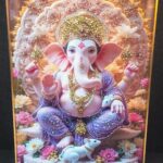 Divine Blessings: Ganesha Floral Embellished Art Frame