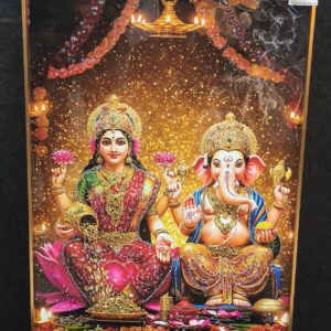Laxmi-Ganesha Divine Blessings – Crystal Glass Art