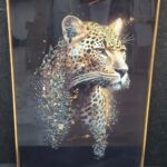 Luxury Leopard Crystal Wall Painting