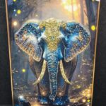 Luxury Crystal Elephant Wall Art – Golden Frame