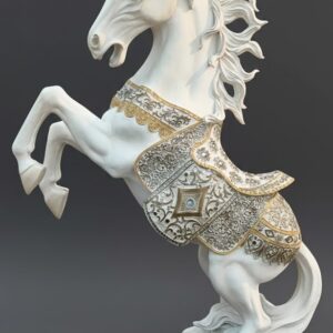 Majestic Whit Rearing Horse Statue (Luxury Home Decor)