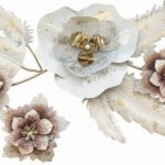 Antique White & Gold Rose Garden Decor"