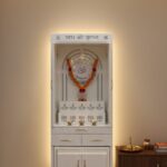 Modern White  Pooja Mandir"