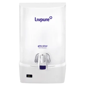 Livpure Glitz Silver RO + UF + Mineraliser Water Purifier with LED Display (White)