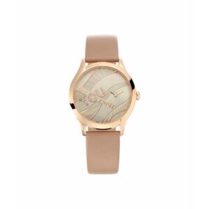 Titan Self Expression Rose Gold Dial Analog Leather Strap Watch for Women-NS95111WL02