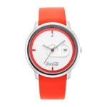 Fastrack Men Polyurethane Coke Analog White Dial Watch-3263Sp01, Band Color-Red.