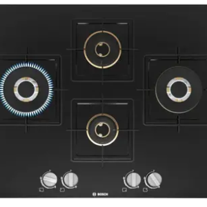 BOSCH Built in Series 6 Gas hob 75 cm Tempered glass, Brass Burner PNI7B6F10I Glass Automatic Hob (4 Burners)