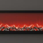 Ultra-Slim Linear Electric Fireplace with Realistic Ember Logs.