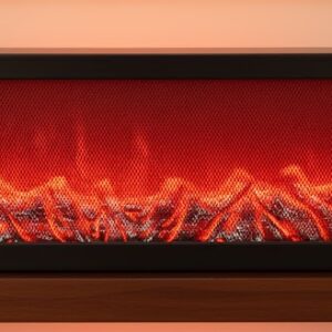 Premium LED Electric Fireplace with Realistic Flame Effect for Living Room Decor.