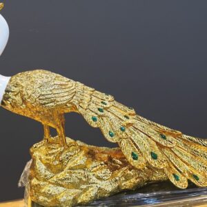 Elegant Gold-Plated Peacock Home Decor