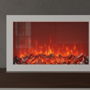 Modern White LED Fireplace Lantern–Realistic Flickering Flame Effect,USB