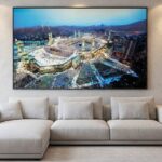Large Makkah Holy City Skyline Wall Art - High-Definition Islamic Landscape Frame for Living Room & Office.