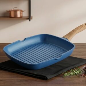 INSIYA 28CM NON- STICK GRILL PAN -BLUE