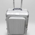 PREMIUM SILVER  HARDSIDE TROLLEY BAG WITH FRONT  SILVER