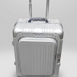PREMIUM SILVER  HARDSIDE TROLLEY BAG WITH FRONT  SILVER