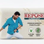 Repose Memory Foam Pillow with Washable Cover - 610mm*406mm*102mm Off-White,Best for Side, Back and Stomach Sleepers