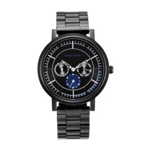 Fastrack Multifunction Black Round Dial Black Plating Stainless Steel Strap Mens Watch - NT3276NM01