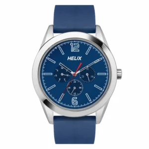 Helix By Timex Blue Round Analog Silicone Watch Men -TW031HG19