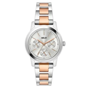 Helix By Timex Silver Round Analog Stainless Steel Watch Women -TW052HL02