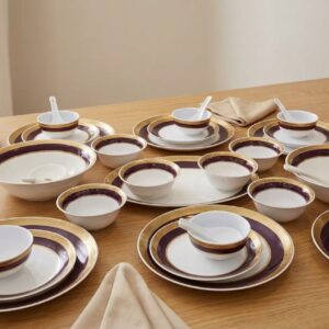 Royal Regal  Gold Border 35-Piece Fine Dining Dinner Set.